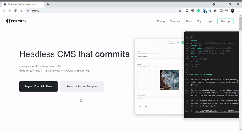 Getting started with Forestry GIF